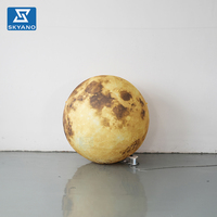Modèle de planète lunaire gonflable jaune personnalisé pour la décoration publicitaire d'événements extérieurs sur le thème spatial