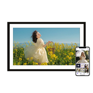 Cadre <span class=keywords><strong>photo</strong></span> numérique intelligent au design moderne de 15,6 pouces avec Wi-Fi, partage de photos sur le cloud, écran tactile, affichage IPS 1920x1080, horloge, MP4/MP3 - Product Image 1