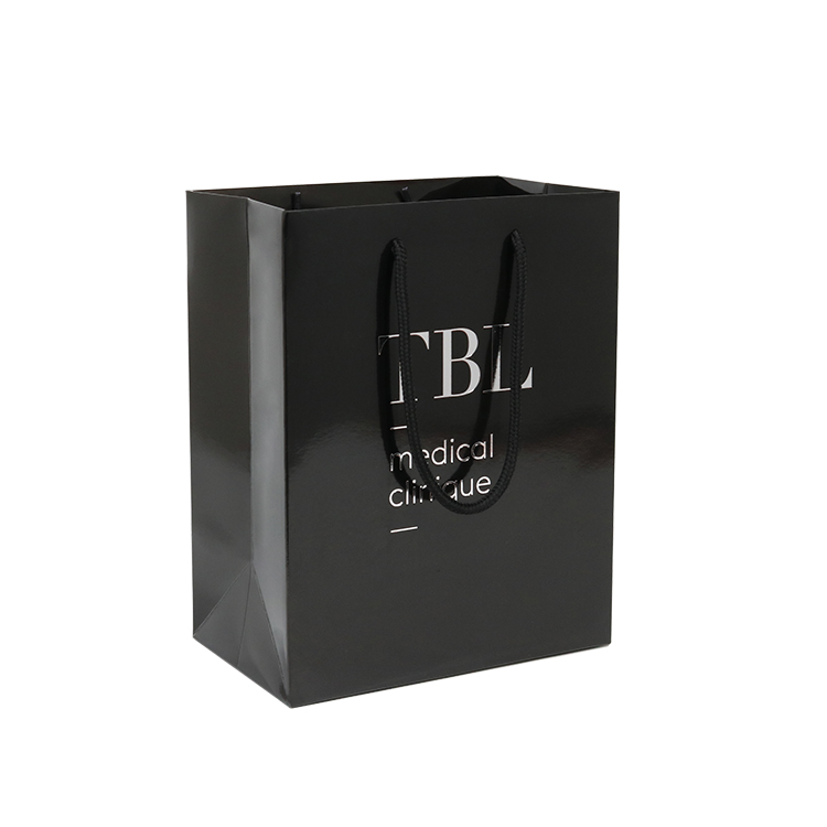Flat bottom embossed gift bag paper for small business