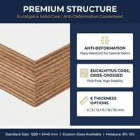 Contreplaqué marin imperméable 18 mm 1220x2440 mm, noyau en bois dur d'eucalyptus, panneau stratifié mélaminé, panneau de meubles d'intérieur