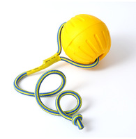 Balle à mâcher flottante en caoutchouc souple et élastique pour chien, résistante aux morsures, en PVC, pour l'entraînement et le jeu.