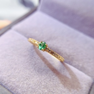 Pronto per la spedizione OEM/ODM 925 <span class=keywords><strong>argento</strong></span> Sterling placcato <span class=keywords><strong>oro</strong></span> naturale smeraldo anello per le donne anniversario - Product Image 6