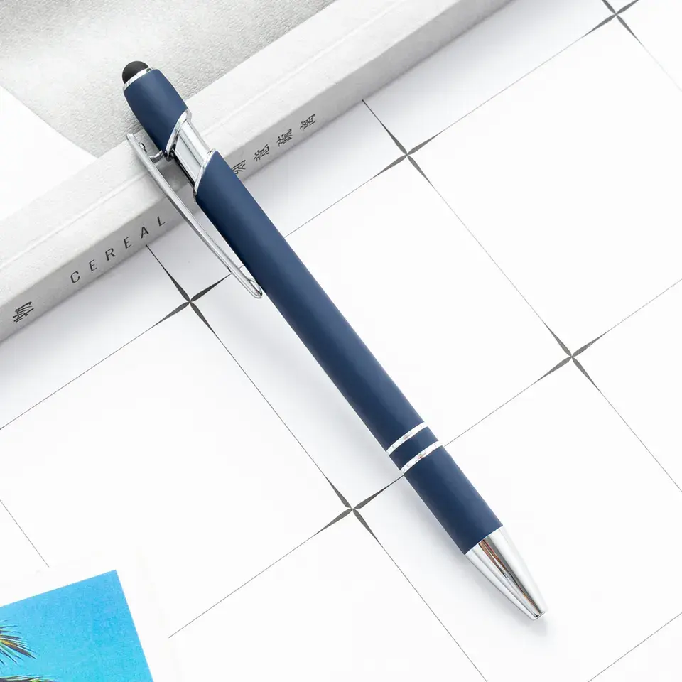 Hot Selling Promotional New Multifunction Ball Stylus Soft Touch Screen Pen 2 In 1 With Custom Logo Metal Ballpoint Pens