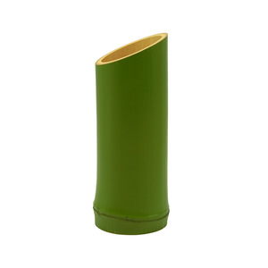 Jarrón de bambú con boca inclinada, redondo, verde, decorativo, estilo chino, adorno Zen para flores, soporte para abanico, origen Anji - Product Image 5