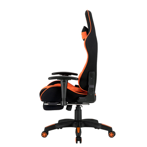 Chaise de jeu ergonomique en cuir avec repose-pieds, style racing, base en acier inoxydable, <span class=keywords><strong>coussin</strong></span> en mousse à mémoire de forme, appui-tête et <span class=keywords><strong>coussin</strong></span> <span class=keywords><strong>lombaire</strong></span> pour joueurs - Product Image 3