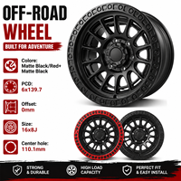 Jantes en stock 16x8 17x9 pouces ET0mm 6x139.7 Noir mat Jantes tout-terrain pour Toyota Tacoma RAM 1500 Chevy Silverado 1500
