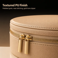 Grande trousse de toilette en cuir PU écologique personnalisée, fermeture à glissière, poignée, compartiments amovibles, organiseur de maquillage, trousse de voyage