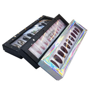 Faux ongles pour <span class=keywords><strong>femmes</strong></span>, lot de pièces, ongles artificiels, personnalisé, paillettes acryliques, cercueil, pression, Kit pour strass - Product Image 4