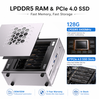 Mini Computadora AMD Ryzen AI Max+ 395, Radeon 8060S, 10GbE, LAN Dual, WiFi7, PC con IA, 128G LPPDDR5, SSD de 2TB, Compatible con Pantalla 8K