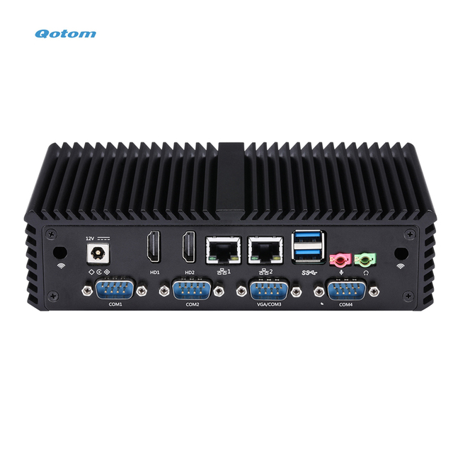 Qotom Mini PC Broadwell DDR3 up to 16GB RAM 2.5-inch HDD/SSD I5 Dual LAN VGA 6 COM Mini Industrial PC