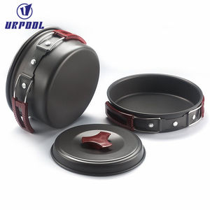 Ultra-luz de cobre de utensilios de cocina de la india 4-6 personas acampar al aire libre juego de cocina utensilios de cocina no-stick ollas sartenes - Product Image 3