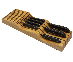 Drawer Knife Block, 100% Organic Bamboo Knife Block, Holder, Storage Organizer
