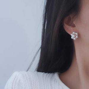 22419DIY Accesorios de Perlas, Pendientes de Plata S925 con Cristal, Soporte Hueco para Múltiples Cuentas de 5-7mm, Joyería de Plata, Broche para Oreja - Product Image 3