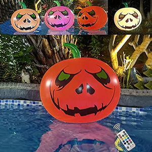 Inflatable Pumpkin Popo Ball Orange <b>Flash</b> <b>Light</b> Up For Kids Outdoor Halloween Decorations - Product Image 2