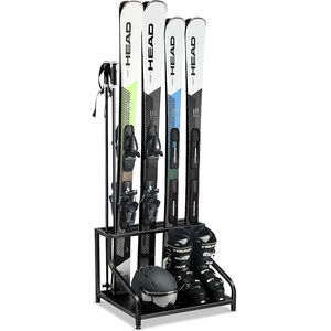 Portasci in Metallo Autoportante per Sci, Bastoncini, Scarponi, Casco, Supporto per Attrezzatura <span class=keywords><strong>da</strong></span> Sport Invernali per Garage - Product Image 1