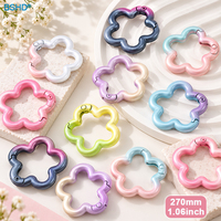 Mousqueton à ressort personnalisé en alliage de zinc peint, motif Ombre Blossom, avec anneau de fixation, pour porte-clés, accessoires de sac et pièces de lanière