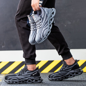 Men's Industrial <strong>Work</strong> Safety Shoes Casual <strong>Trainer</strong> with Steel Toe &amp; Non-slip Fly Knit Protective for Factory Use TPU Insole - Product Image 4