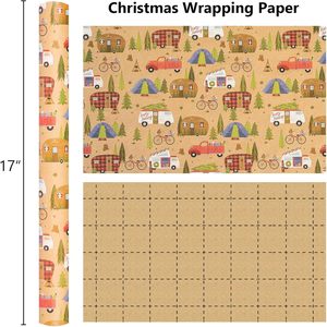 Papel de Regalo Navideño Burymento Kraft de 17 Pulgadas x 32.8 Pies, Papel Reciclable para Manualidades y Regalos - Product Image 5