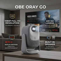 Projecteur intelligent portable E-OBE Oray Go, home cinéma, 400ISO, 1080P Full HD, compatible avec le système Google TV, mini projecteurs