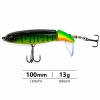 Leurre de pêche à hélice LUSHAZER 100mm 13g, flottant, pour surface, appât dur, pour achigan, brochet, perche, avec hameçon triple, leurre de surface, équipement de pêche