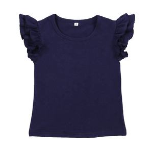 Haute qualité été multicolore coton bébé filles <span class=keywords><strong>enfant</strong></span> en bas âge enfants enfants hauts t blanc flutter <span class=keywords><strong>fille</strong></span> chemises - Product Image 6