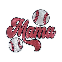 Patch brodé thermocollant à paillettes rouges 'Mama' pour baseball et softball, pour chemise de jour de match, cadeau pour maman, décoration sportive, DIY