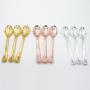 Ensemble de couverts jetables en plastique plaqué or <span class=keywords><strong>rose</strong></span> argent de haute qualité pour <span class=keywords><strong>anniversaire</strong></span> mariage fête - Product Image 4