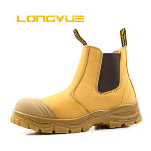 Zapatos de trabajo sin cordones, impermeables, con punta de acero, resistentes al aceite, zapatos de seguridad para hombres, zapatos de seguridad para el trabajo, botas de seguridad marrones con punta de acero - Product Image 1
