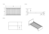 Cadre de lit simple en bois blanc gris minimaliste moderne avec sommier à lattes Durable Écologique Meubles de chambre à coucher pour enfants adolescents