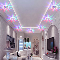 Plafonnier LED en cristal blanc RGB coloré à intensité variable, spot encastré pour salon, couloir, entrée, hôtel, restaurant