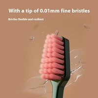 Cepillo de Dientes WISDOM Retro con Cabezal Pequeño para Adultos, Cerdas Suaves de PBT, Limpieza Profunda de los Dientes Posteriores, Sin Ángulos Muertos, PP Regular para el Hogar