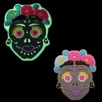 Breloque en caoutchouc fluorescente fantôme pour Halloween, accessoire de chaussure amovible décoratif en forme de fleur, boucle de dessin animé DIY