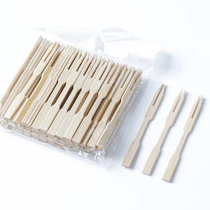 ชุดช้อนส้อมไม้ไผ่แบบใช้แล้วทิ้งส้อมส้อมผลไม้ช้อนเค้กไอศกรีมส้อม - Product Image 1