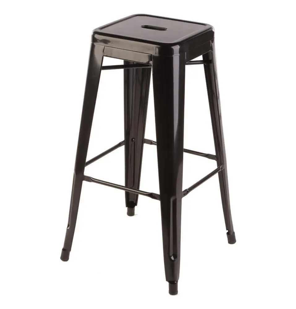 Цветной металлический барный стул с открытой спиной высотой 75 см