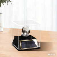 Boîte de présentation pour bague de champion, en acrylique transparent, logo d'équipe personnalisable