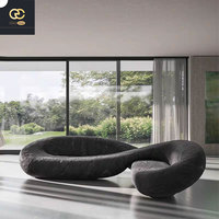 Design unique de la personnalité italienne, meubles de salon luxueux, canapé serpentin, canapé en tissu d'intérieur de villa