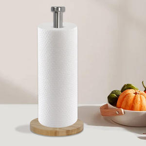 Portarrollos <span class=keywords><strong>de</strong></span> papel <span class=keywords><strong>de</strong></span> acero inoxidable para cocina casera con cubierta <span class=keywords><strong>de</strong></span> madera, estante <span class=keywords><strong>de</strong></span> almacenamiento <span class=keywords><strong>de</strong></span> papel en rollo, uso para maceta para almacenamiento <span class=keywords><strong>de</strong></span> baño en casa - Product Image 2