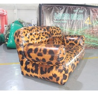Canapé gonflable géant en PVC pour publicité extérieure, fauteuil gonflable léopard, meubles gonflables à vendre