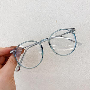 Lunettes Qianai à monture ronde Tr90, monture complète, anti-lumière bleue, pour femmes, forme ovale, verres en acrylique T5 6091 - Product Image 5