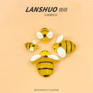 Glow In Dark Cartoon <b>Bee</b> Miniature <b>Garden</b> <b>Ornaments</b> For Outdoor Lawn Decoration DIY Accessories Set With Lighted Feature - Product Image 4
