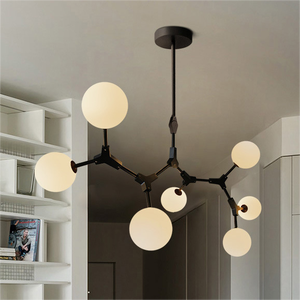 Simple branche chambre salon pendentif moléculaire lumière haricots magiques restaurant bar lampes suspendues e27 lustres - Product Image 5