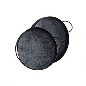 Amson Brass Classic Metal Commercial Grade Polished <b>Serving</b> <b>Trays</b>-Wholesale Bulk <b>Round</b> Food <b>Trays</b> for Restaurants - Product Image 1