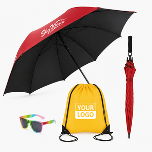 Set de Regalo Corporativo Personalizado para el Bienvenida de Empleados, con Paraguas, Gafas de Sol y Bolsa con Cordón, con Logotipo Personalizado - Product Image 1