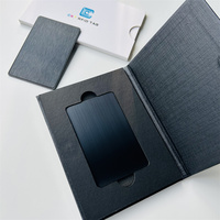 Cartes de visite personnalisées en métal noir avec brosse RFID Carte NFC métallique gravée vierge
