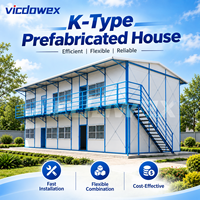 VICDOWEX Bâtiment préfabriqué de type K, design contemporain, panneau sandwich épaissi pour grands camps de construction et bureaux
