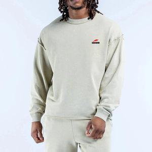 <span class=keywords><strong>Felpa</strong></span> con Cappuccio Oversize Personalizzata con Logo, Bordi Grezzi e Effetto Vissuto, in Cotone Organico Pesante con Spalle Cadenti per Uomo - Product Image 5