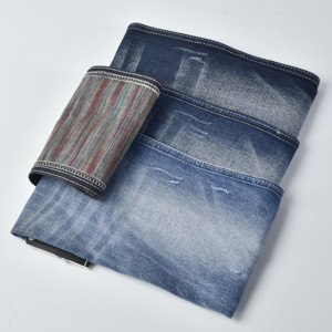 Sợi Ngang Màu Chất Lượng Cao Vải Denim Cotton/Spandex Vải Bò Co Giãn Vải Denim Cảm Giác Tay Mềm Mại - Product Image 3