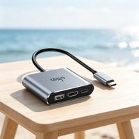 Dongle multiport USB-C prenant en charge la charge PD 100W, le transfert de données USB3.0, HDMI 4K, pour l'installation de périphériques sur ordinateur portable ou ordinateur de bureau professionnel