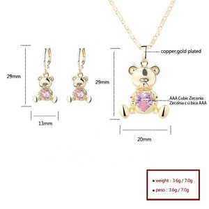 Joyeria ขายส่ง women's18k สร้อยคอต่างหูทองเหลืองชุบทองน่ารักชุดเครื่องประดับแฟชั่น - Product Image 6