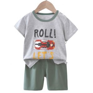 男童女童夏季休闲95% 棉5% 氨纶短袖睡衣套装，带彩虹和星星印花，适合家庭使用 - Product Image 5